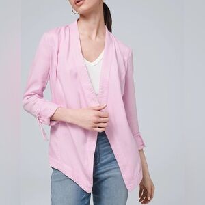 White House Black Market drape front roll-sleeve jacket in a gorgeous color